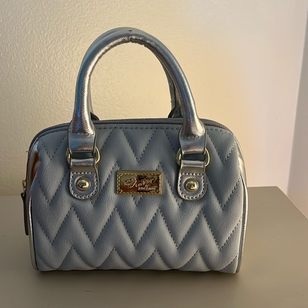 Super SWEET Betsy Johnson mini bag - sky blue with silver accents